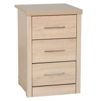 Lis Oak Effect 3 Drawer Bedside Chest WS